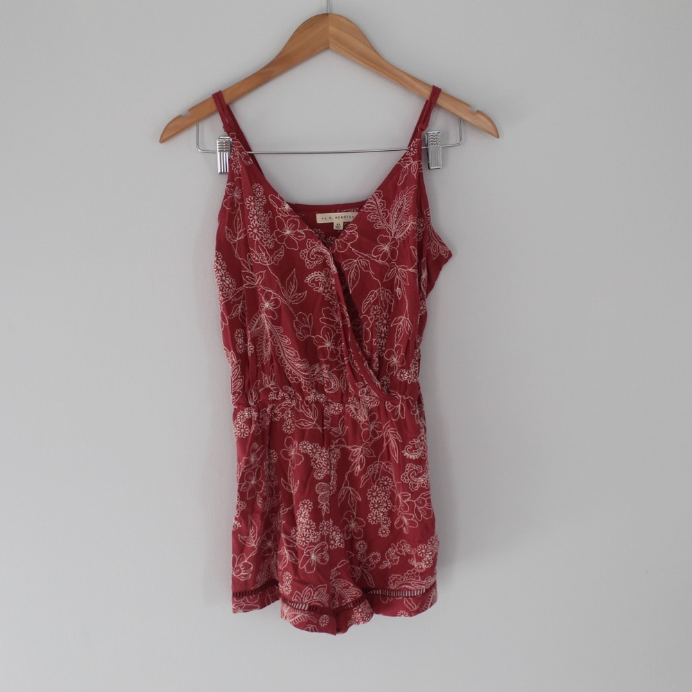 Floral Cranberry Colored Romper
